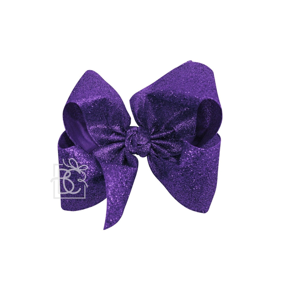 Beyond Creations Beyond Creations 2.5" Ribbon Glitter Metallic 5.5" Huge Bow on Alligator Clip in Purple - Little Miss Muffin Children & Home
