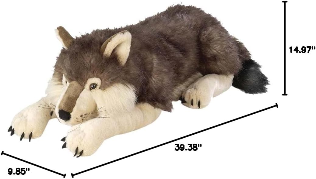 Wild Republic Cuddlekins Jumbo Wolf Plush, view 5