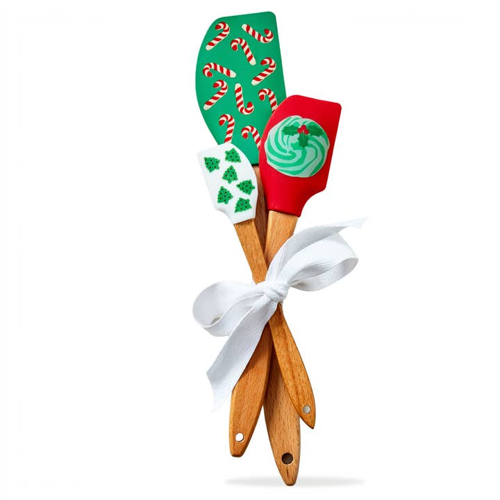 tag Silicone & Beech Wood Set of 3 Christmas Spatulas - Little Miss Muffin Children & Home