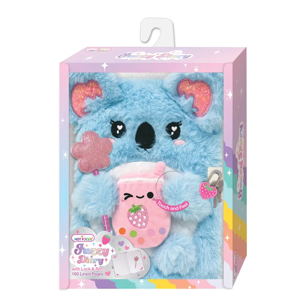 Koala Fuzzy Diary with Lock and Keys