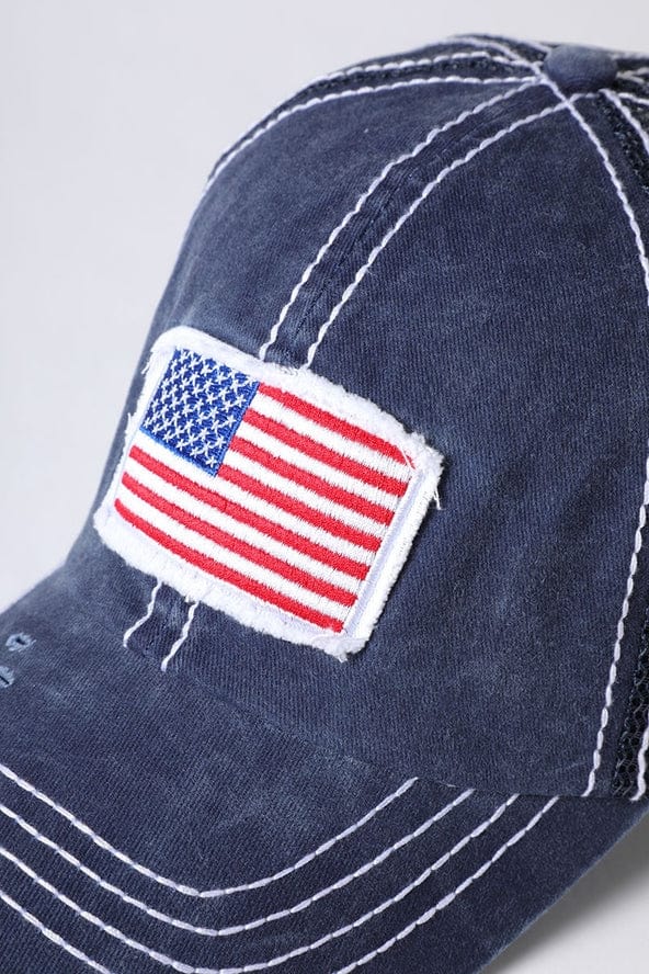 Fashion City America USA Flag Mesh Snapback Baseball Cap, Navy - Little Miss Muffin Children & Home