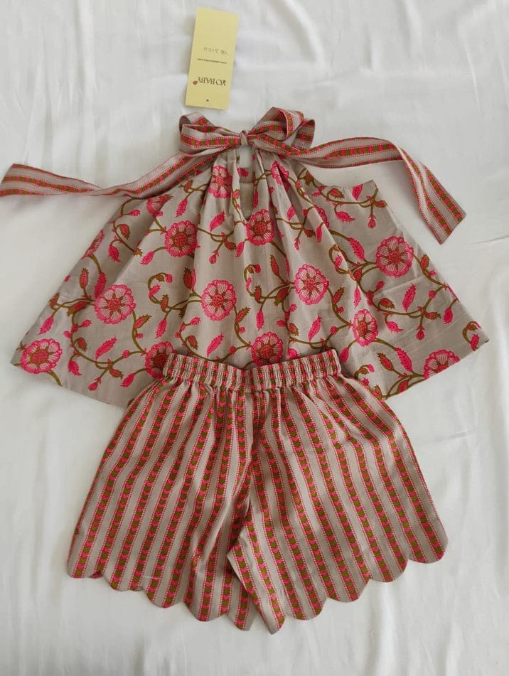 Yo Baby Halter Top and Shorts Set in Gray - Little Miss Muffin Children & Home