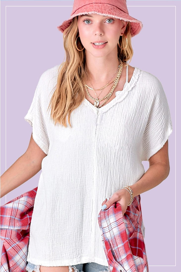 La Miel Loose Fit Gauze Short Sleeve Top - Little Miss Muffin Children & Home