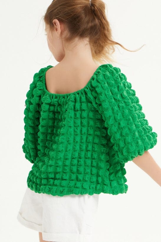 Good Girl Good Girl Tween Embossed Bubble Texture Balloon Sleeve Top - Little Miss Muffin Children & Home