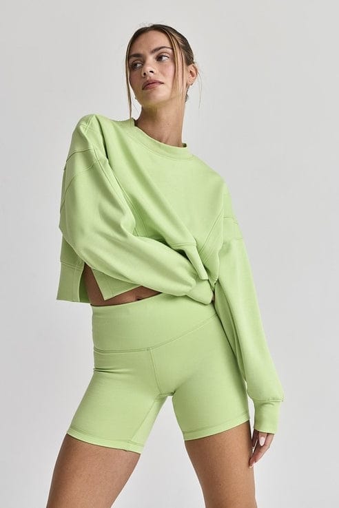 Papermoon Papermoon Zoey Loose Fit Seam Top and Bike Shorts Set in Lime - Little Miss Muffin Children & Home