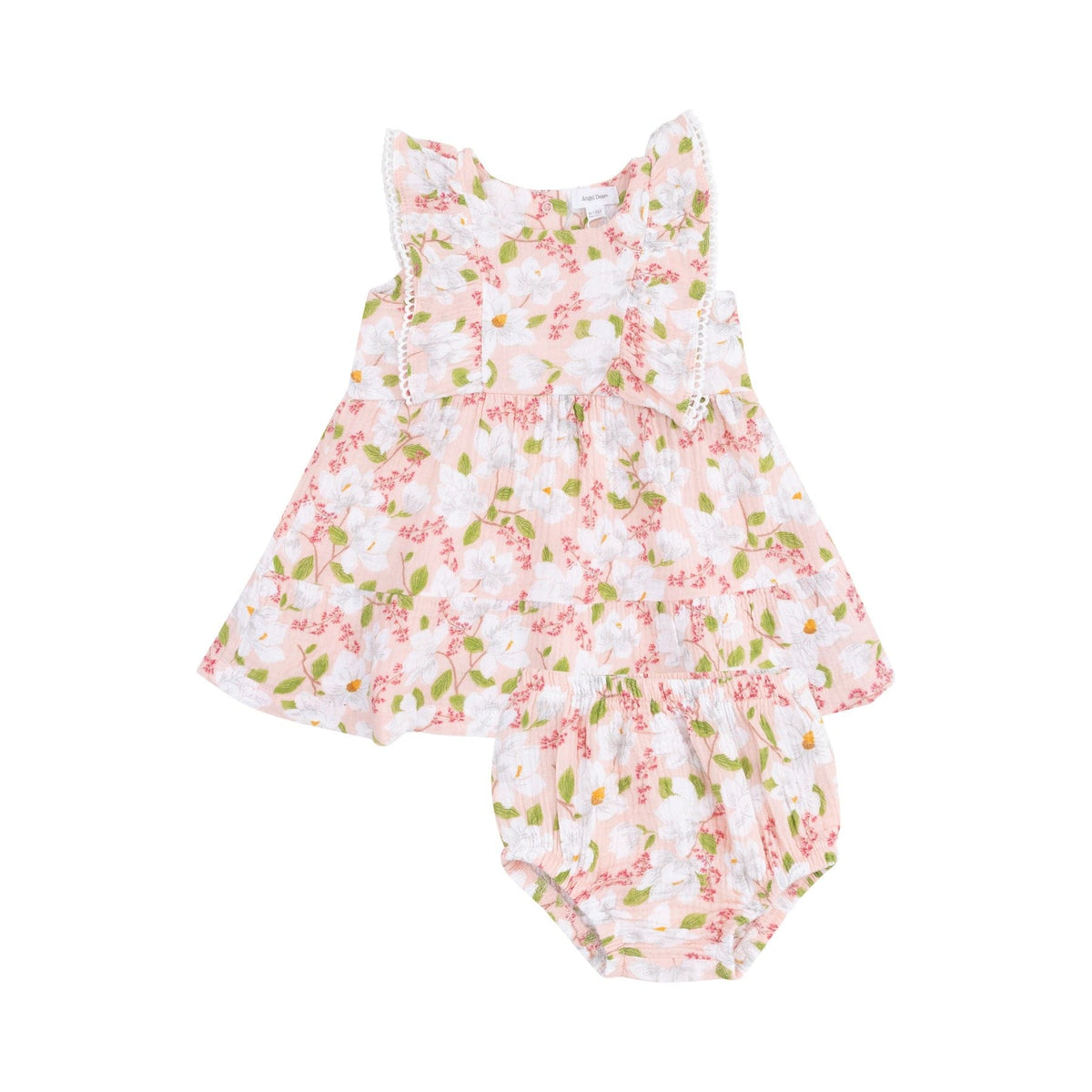 Angel Dear Angel Dear Magnolias Picot Trim Edged Dress - Little Miss Muffin Children & Home
