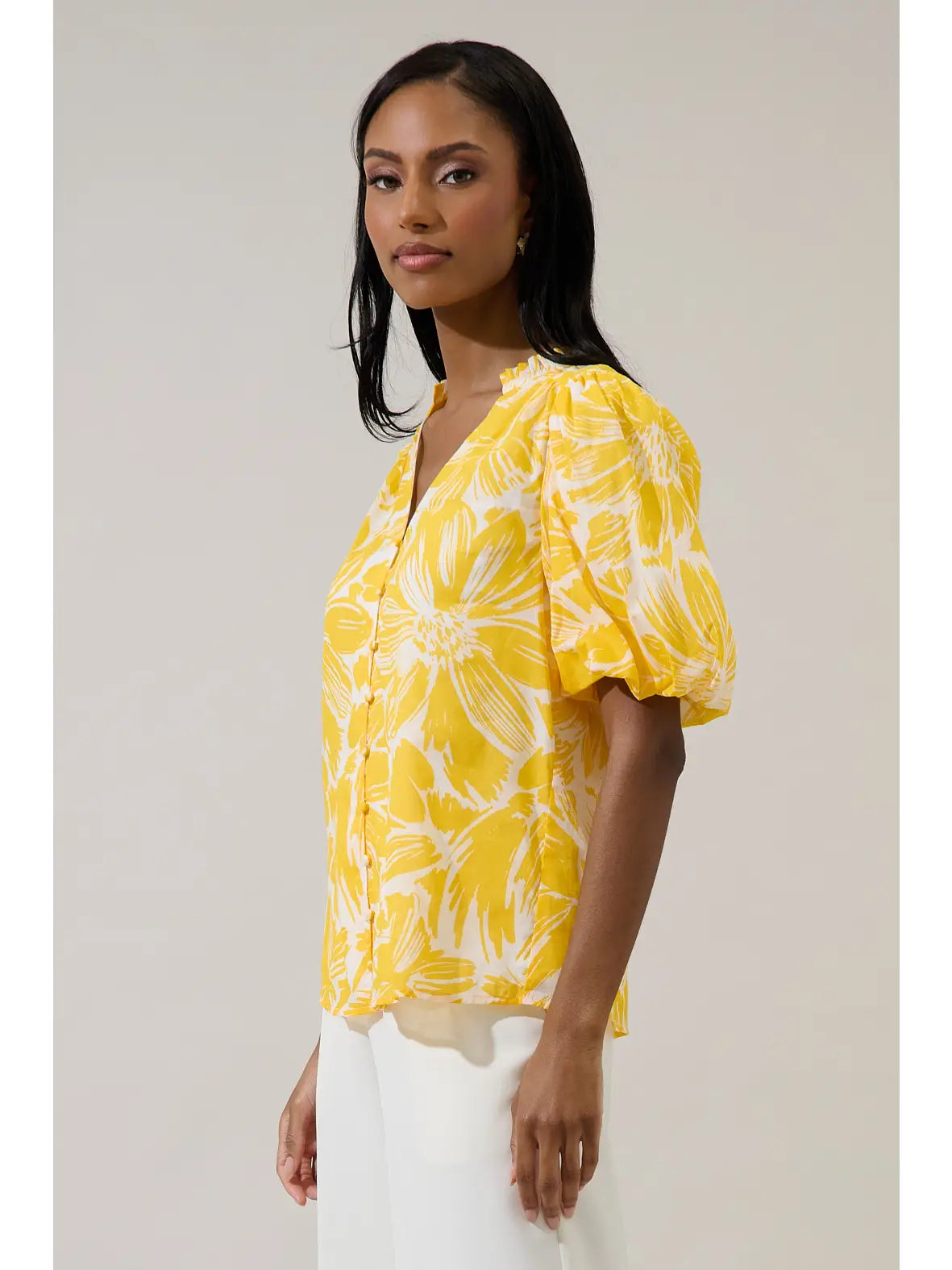 Sugarlips Joni Floral Idara Button Down Top - Little Miss Muffin Children & Home