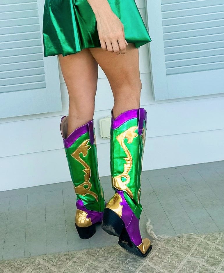 Mardi Gras Creations Mardi Gras Creations Metallic Mardi Gras Cowboy Boots - Little Miss Muffin Children & Home
