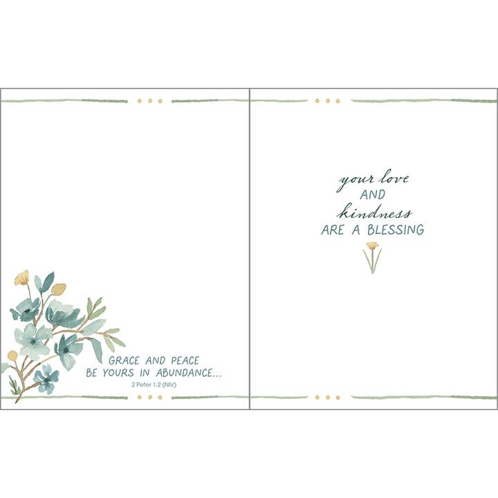 Blue/Gold Flower With Scripture Mother's Day Greeting Card