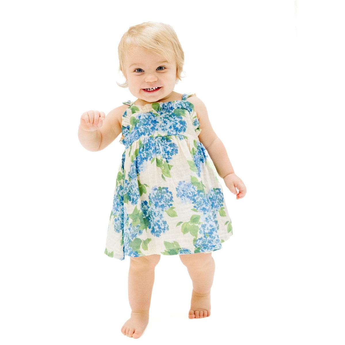 Angel Dear Angel Dear Watercolor Hydrangeas Paperbag Ruffle Sundress - Little Miss Muffin Children & Home