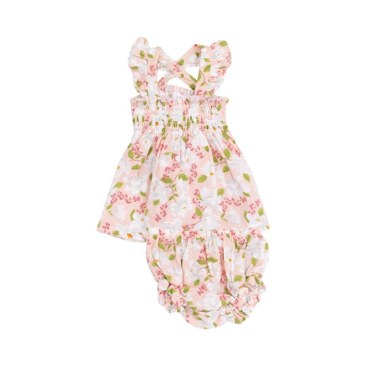Angel Dear Angel Dear Magnolias Ruffle Strap Smocked Top and Diaper Cover - Little Miss Muffin Children & Home