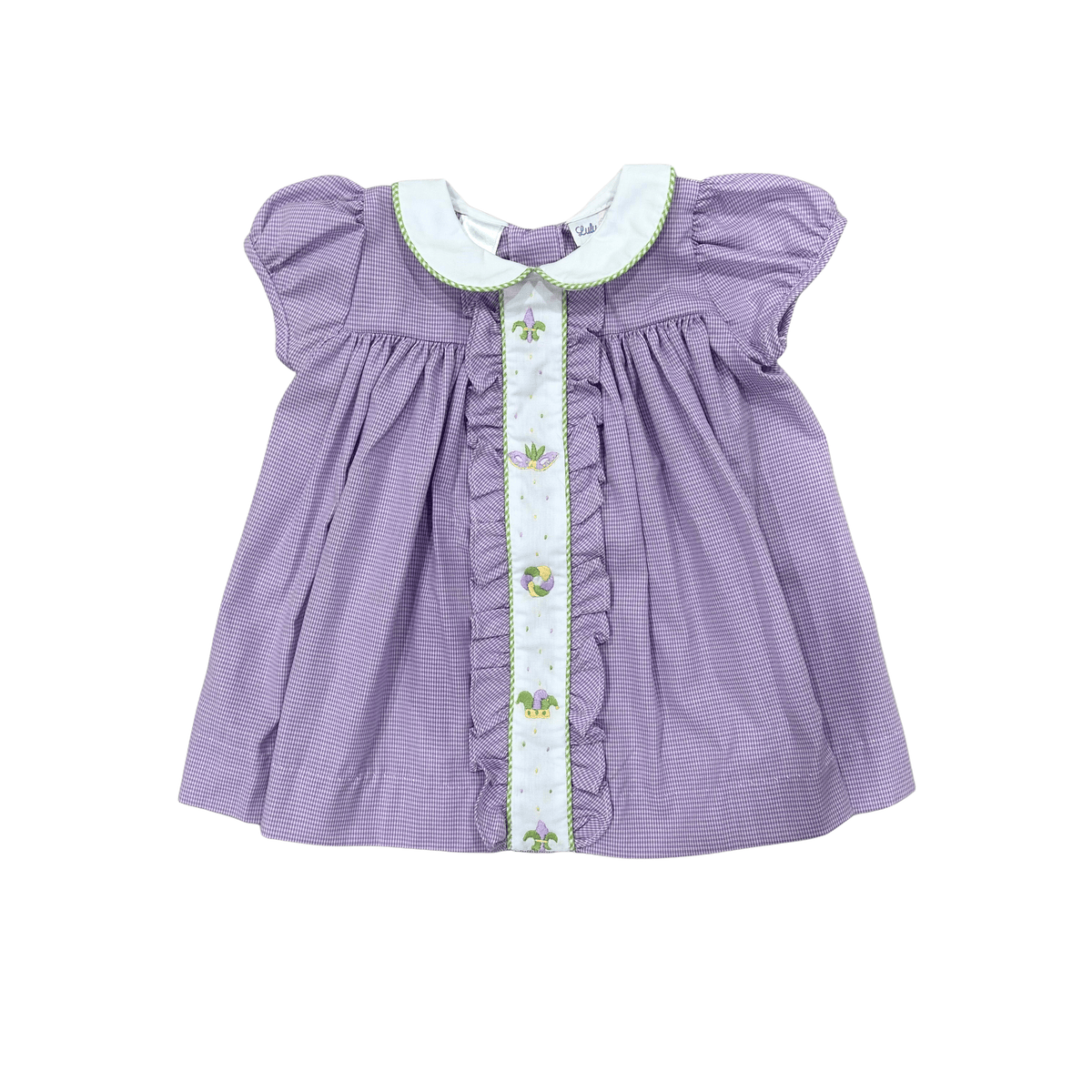 Lulu Bebe Lulu Bebe Molly Mardi Gras Short Sleeve Dress - Little Miss Muffin Children & Home