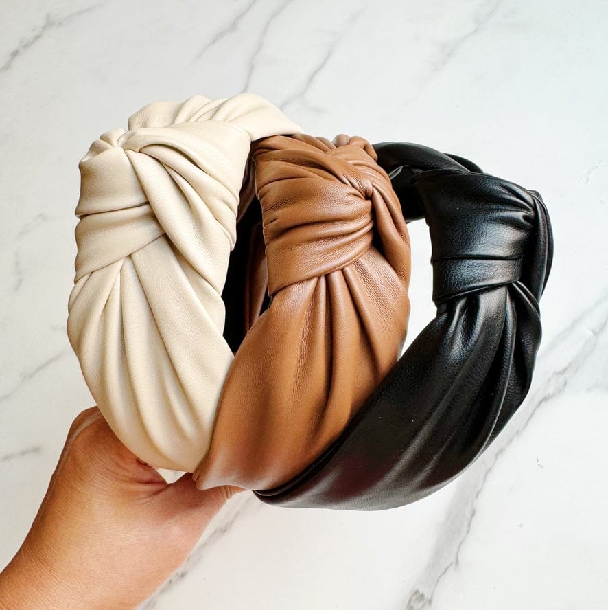 Ellison+Young Ellison+Young Leather Better Knotted Headband in Brown - Little Miss Muffin Children & Home