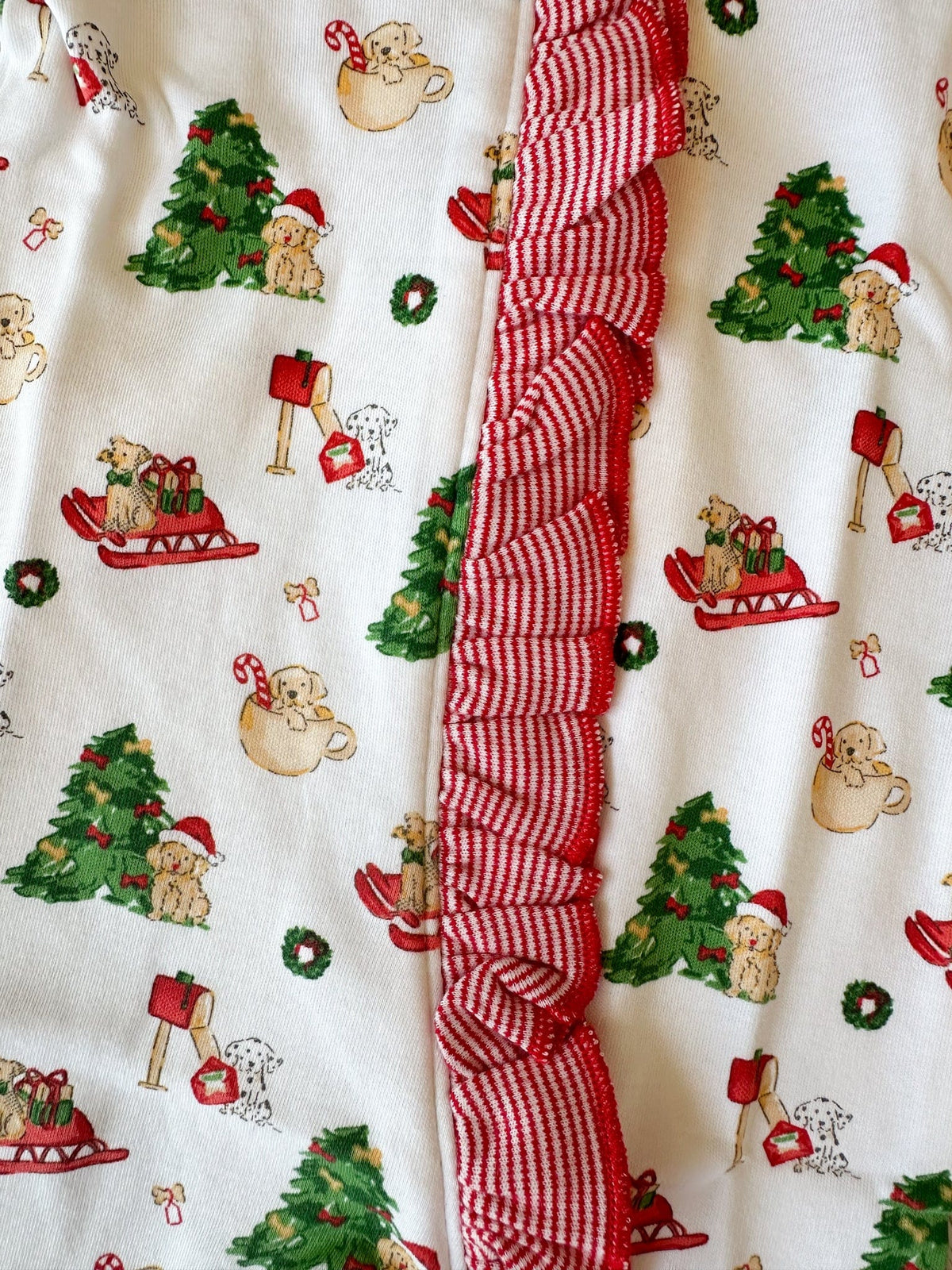 Lulu Bebe Christmas Puppies Pima Girl Footies - Little Miss Muffin Children & Home