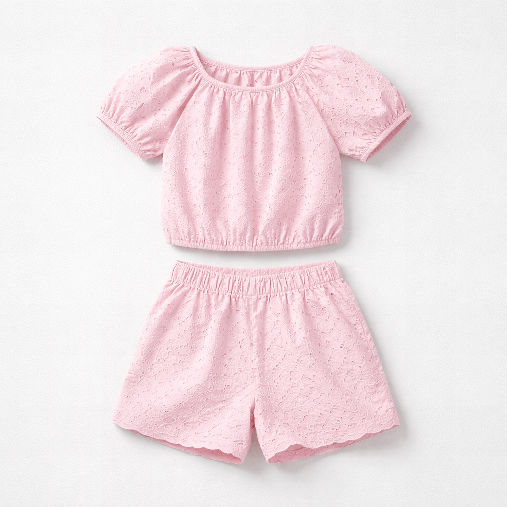 Joyous and Free Pink Eyelet Grace Set - Little Miss Muffin Children & Home