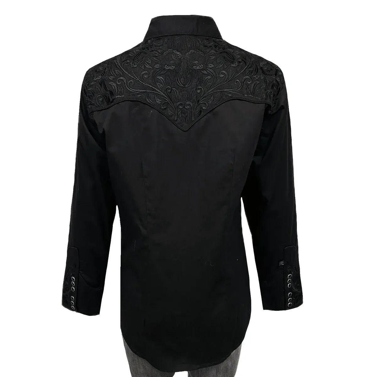 Rockmount Ranch Wear Women's Vintage Black-on-Black Tooling Embroidered Western Shirt - Little Miss Muffin Children & Home