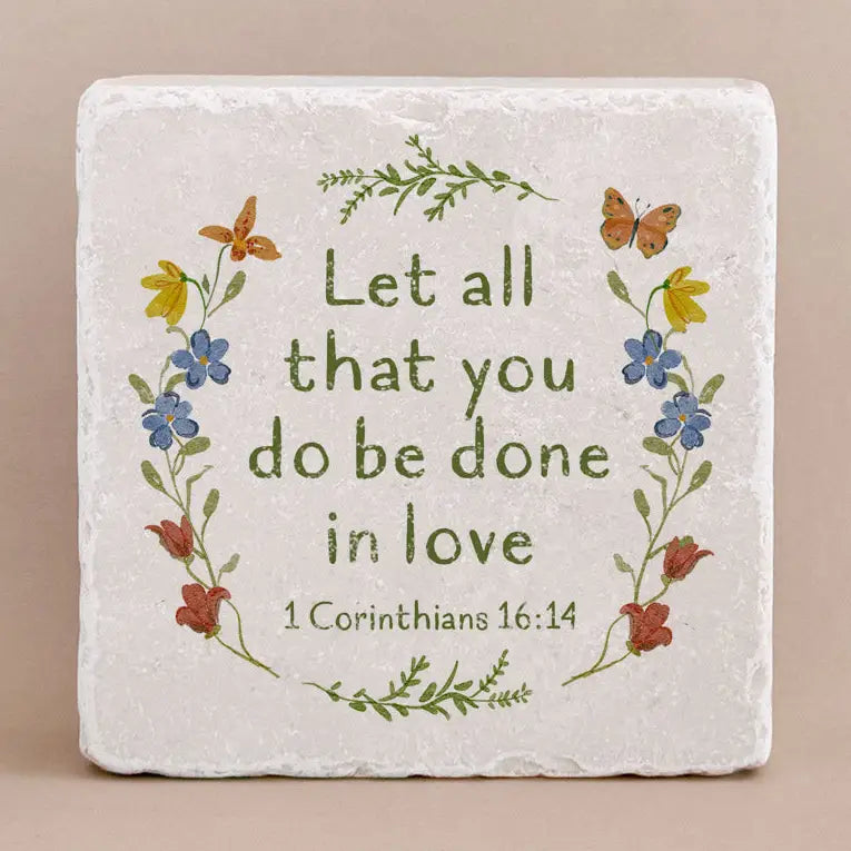 1 Corinthians 16:14 Small Stone Block