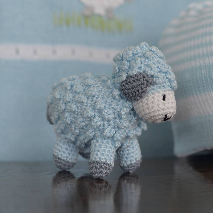 Blue Little Crochet Lamb