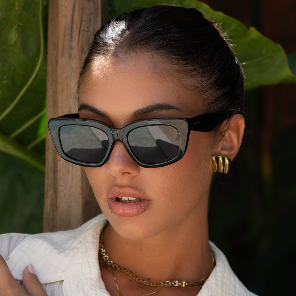 Freyrs Eyewear Beatrix Acetate Womens Cat Eye Sunglasses Black - Little Miss Muffin Children & Home