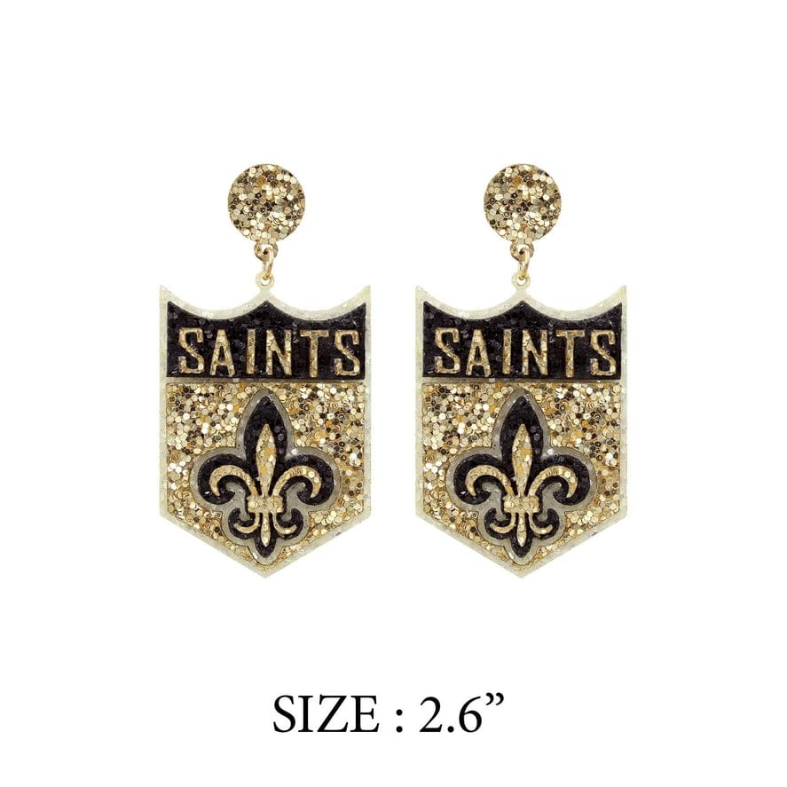JHP Collection JHP Collection Saints Shield Glitter Post Earring - Little Miss Muffin Children & Home