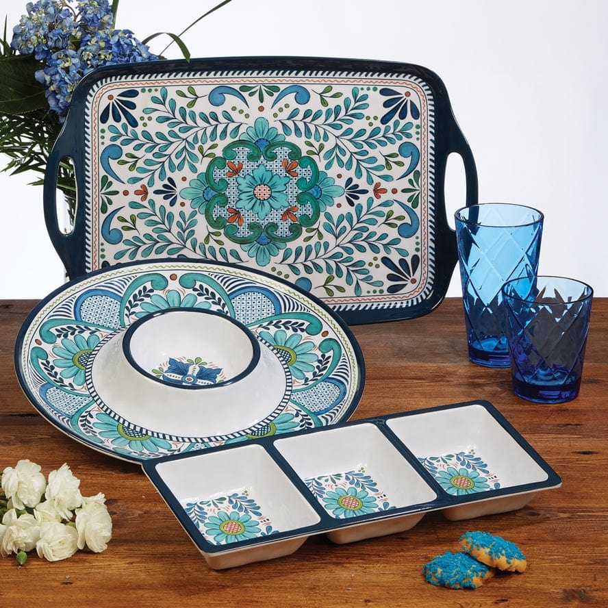 Certified International Certified International Talavera Melamine Chip & Dip 14.5" - Little Miss Muffin Children & Home