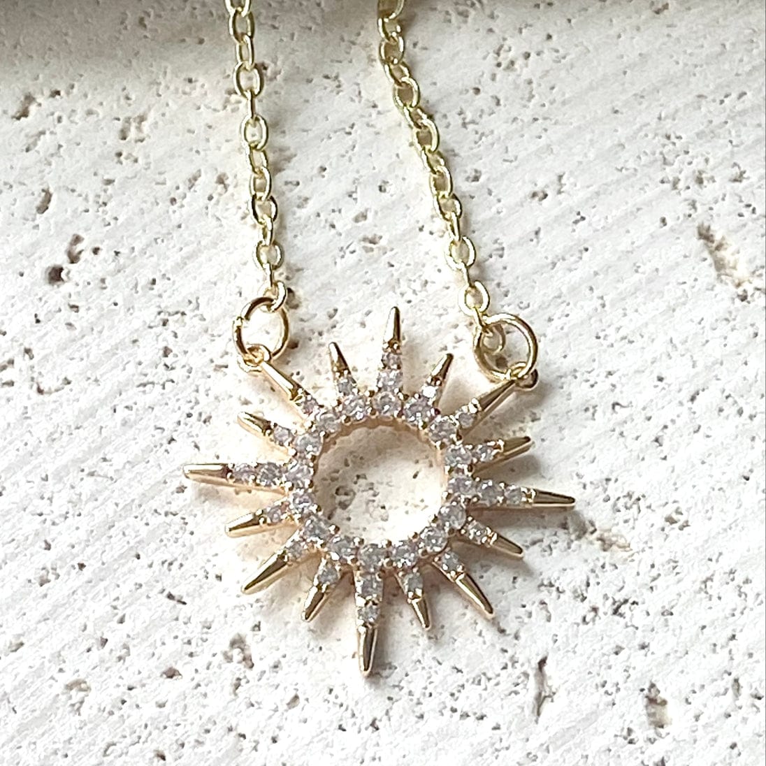 VB&CO Designs Handmade Jewelry Sun Celestial Necklace Minimalist Boutique Salon Jewelry Gold, 18” - Little Miss Muffin Children & Home