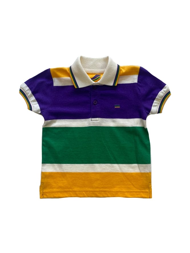 Mardi Gras Creations Mardi Gras Creations Thick Stripe Rugby Toddler Short Sleeve - Little Miss Muffin Children & Home