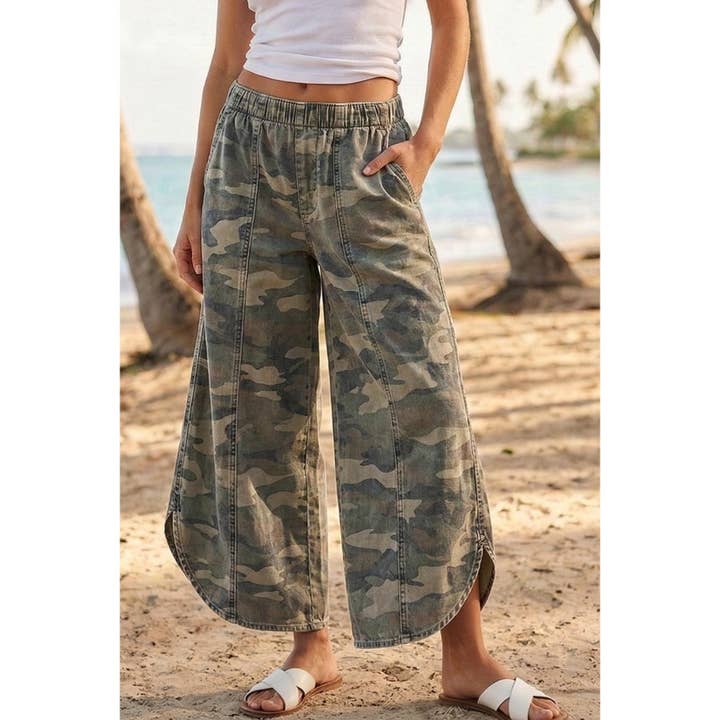 Ive Tulip Cut Washed Camo Relaxed Fit Jeans - Little Miss Muffin Children & Home