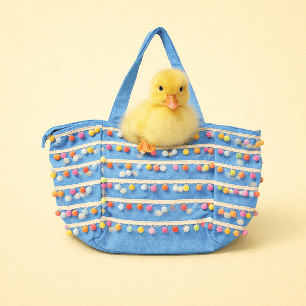 Bari Lynn Pom Pom Beach Tote, 2 Colors Available - Little Miss Muffin Children & Home