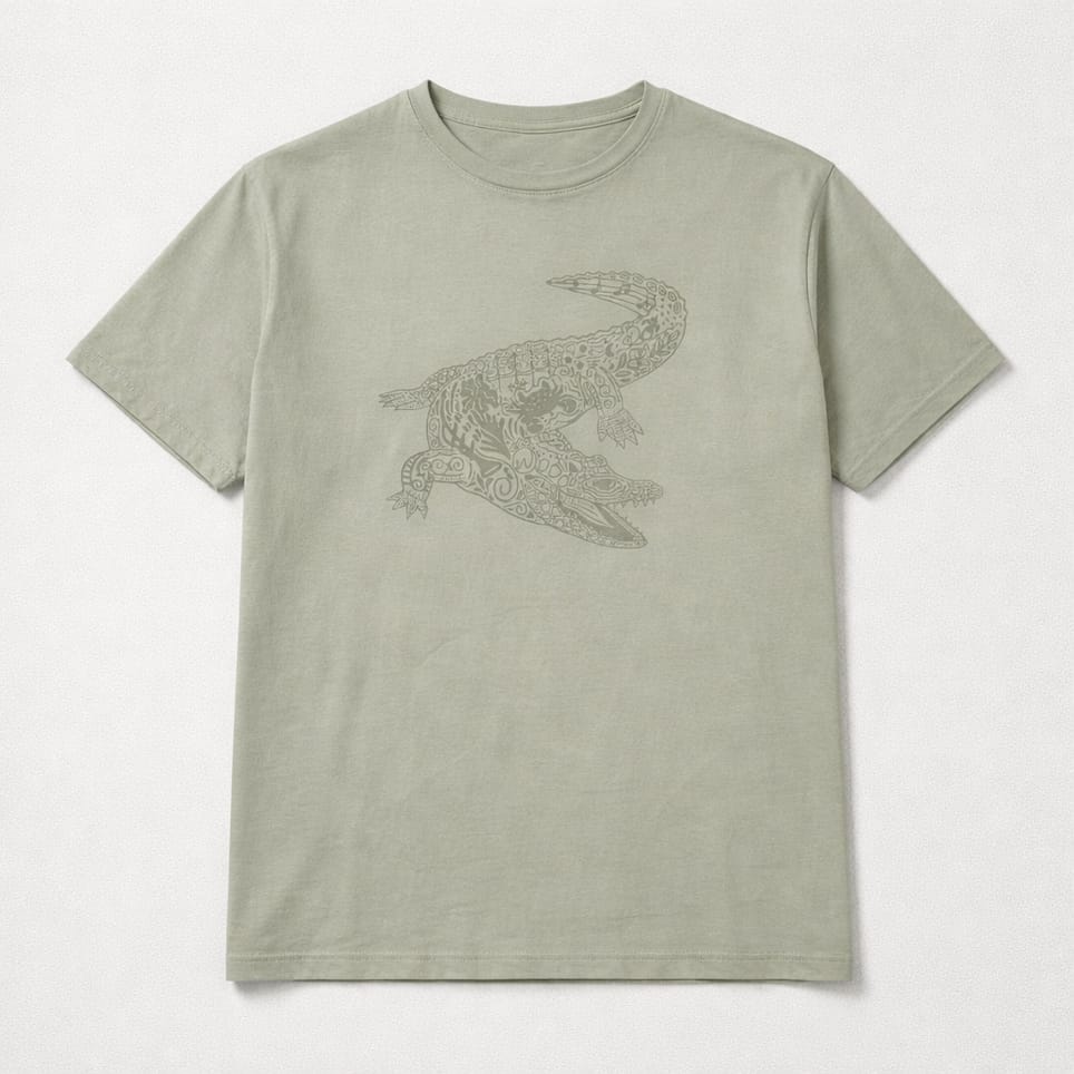 Washed Thyme Alligator Gulf Coast Graphic Tee