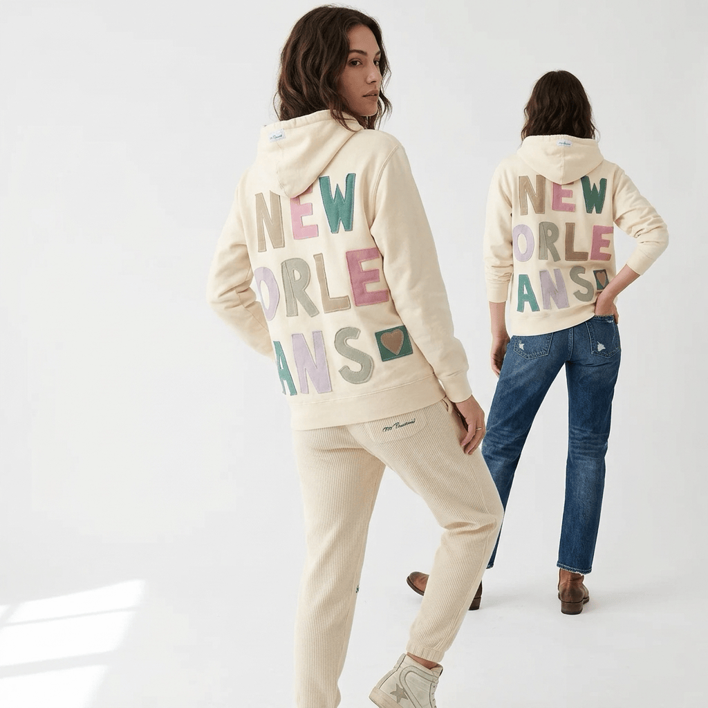 New Orleans Letter Patchwork Hoodie - Em's Threads