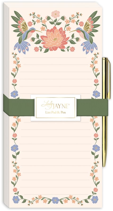 Lady Jayne Hummingbirds Magnetic List Pad With Pen - Little Miss Muffin Children & Home
