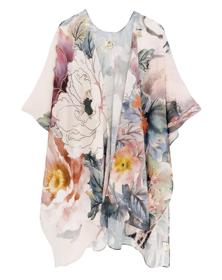 JC Sunny Fashion Pink-Multi Watercolor Floral Kimono - Little Miss Muffin Children & Home