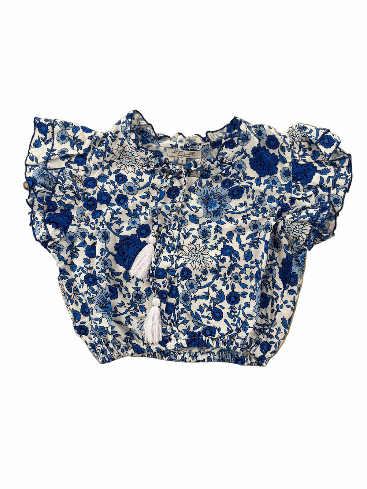 Joyous and Free Blue Flower Lennon Top - Little Miss Muffin Children & Home