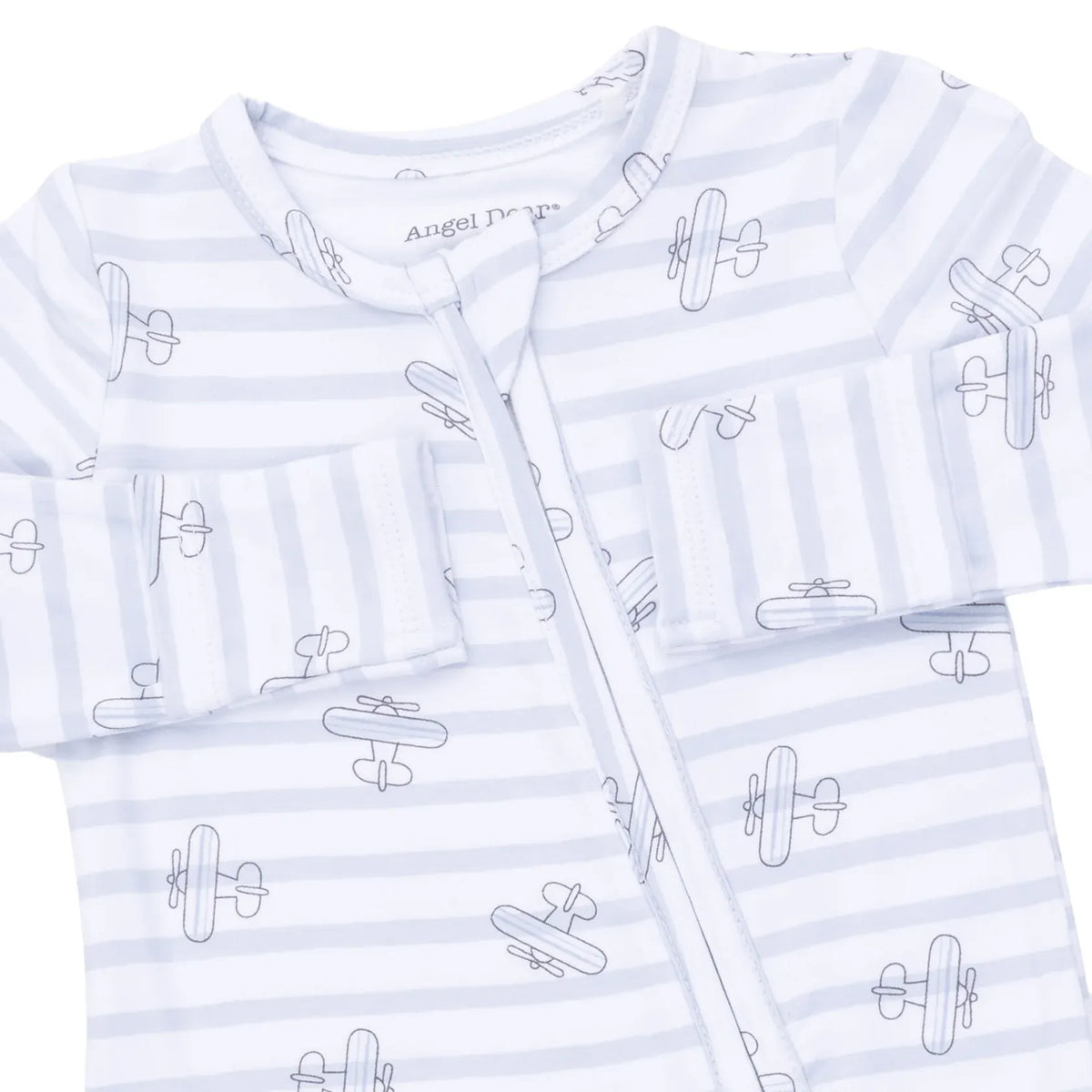 Angel Dear Airplane Stripe 2 Way Zipper Footie - Little Miss Muffin Children & Home