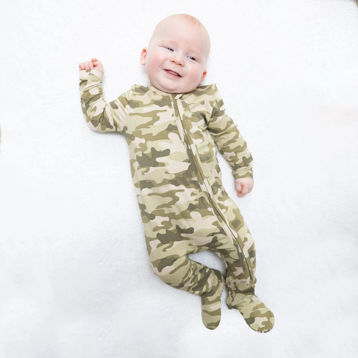 Angel Dear Camo 2 Way Zipper Footie - Little Miss Muffin Children & Home