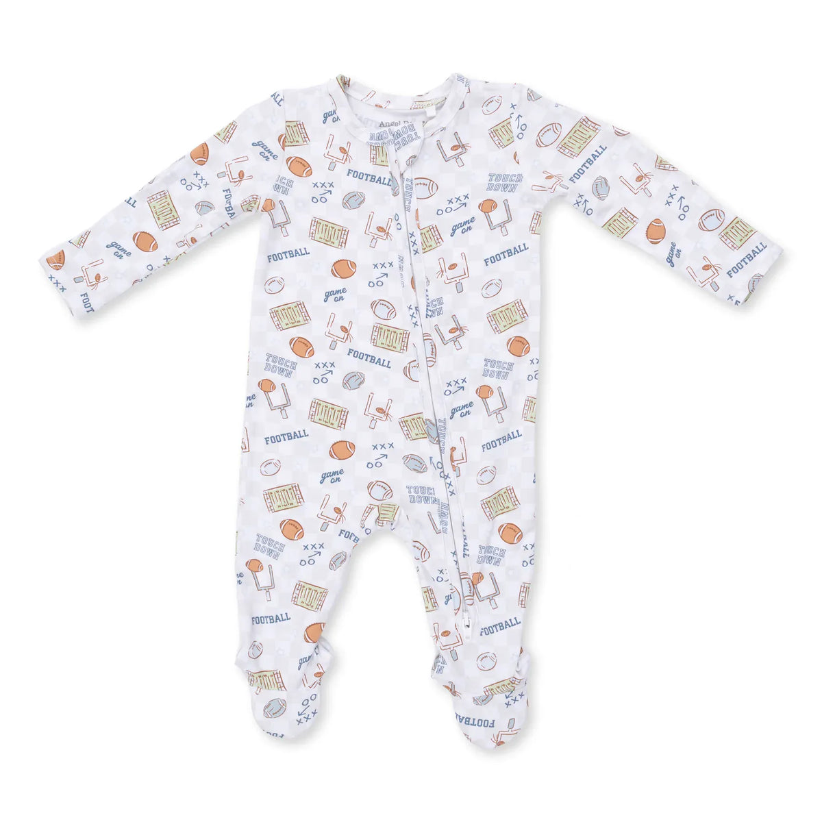 Angel Dear Football Check 2 Way Zipper Footie - Little Miss Muffin Children & Home