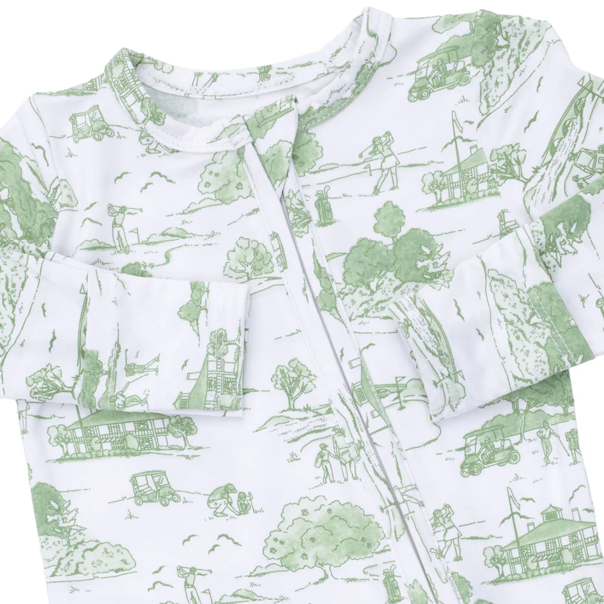 Angel Dear Golf Toile Green 2 Way Zipper Footie - Little Miss Muffin Children & Home