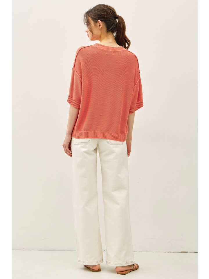 Be Cool Oversize Cut Sweater Top with Raw Edge - Little Miss Muffin Children & Home