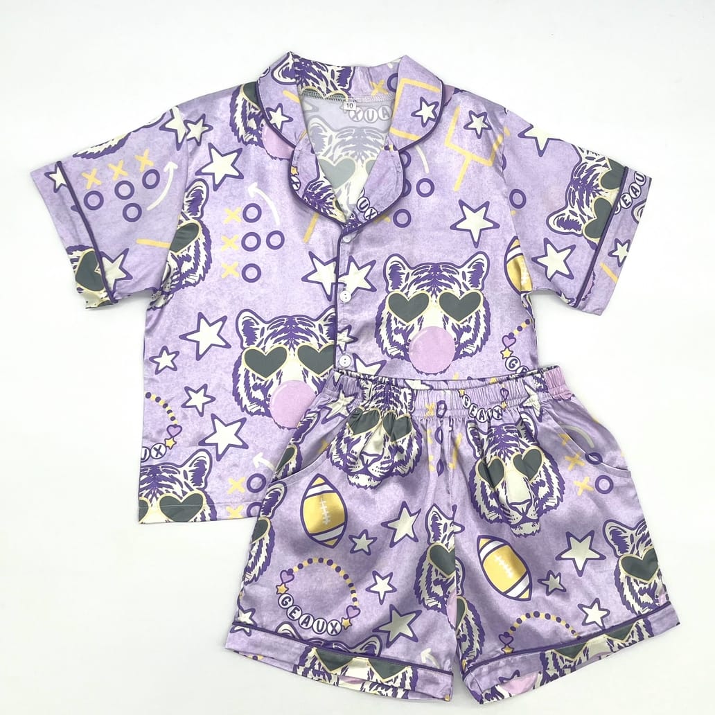 Blended Spirit Sunny Tiger Silky Pajama Set - Little Miss Muffin Children & Home