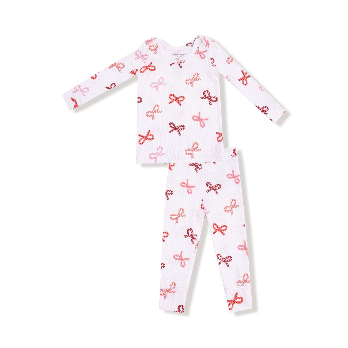 Angel Dear Candy Cane Bows Loungewear Set - Little Miss Muffin Children & Home