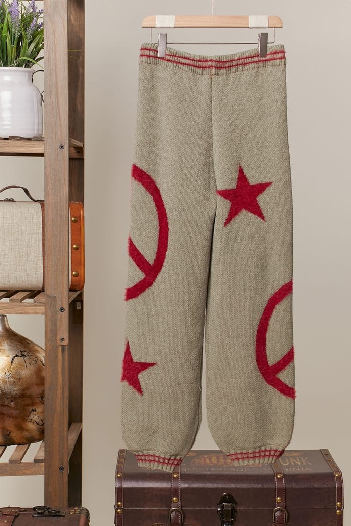 Mello. Peace & Stars Cozy Knit Pants - Little Miss Muffin Children & Home