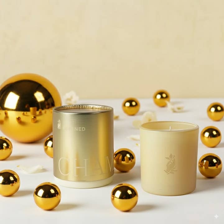 Rewined Champagne Metallic Candle 5.5oz - Little Miss Muffin Children & Home