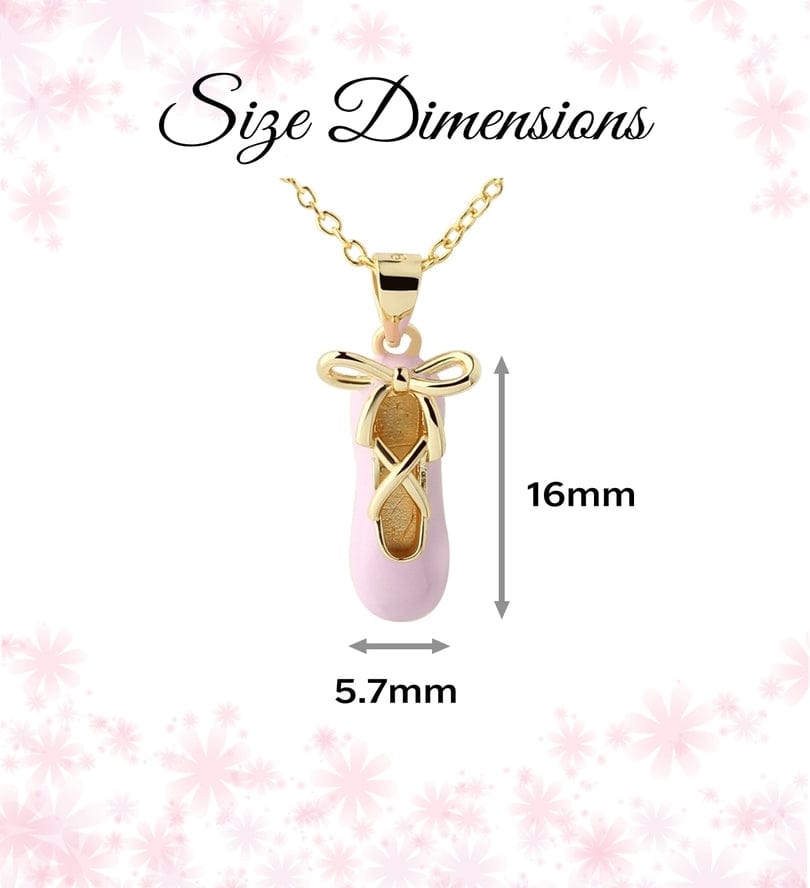 Cherished Moments Girls 14K Gold-Plated Pink Ballet Slipper Necklace 14" - Little Miss Muffin Children & Home