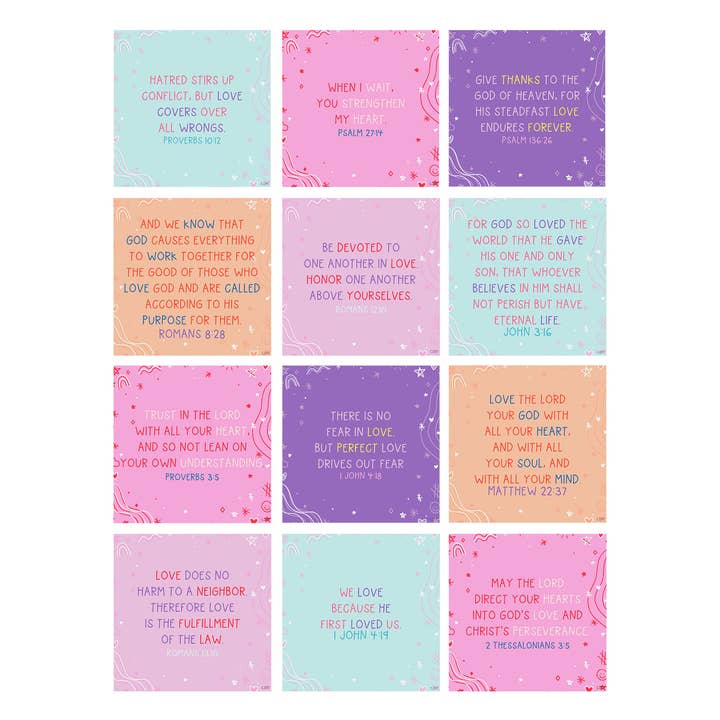 Callie Danielle Verses for Love – Bible Verse Card Set with Display Stand - Little Miss Muffin Children & Home