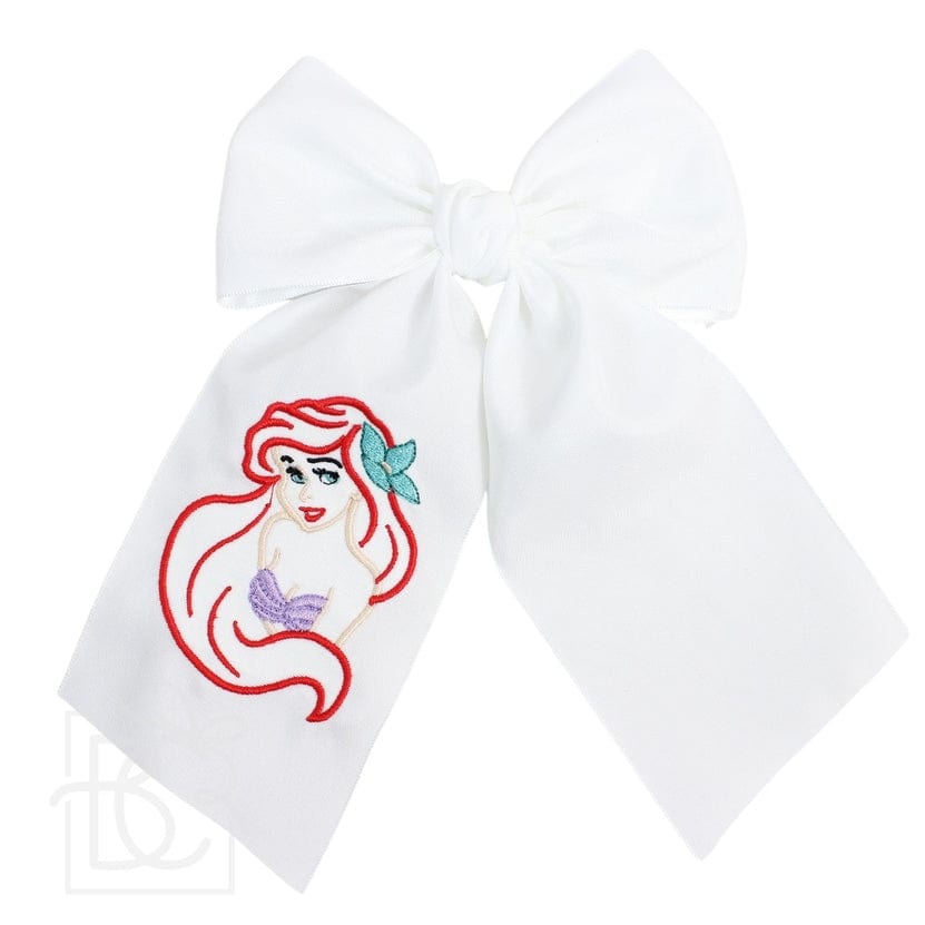 Beyond Creations Beyond Creations Princess Embroidered 5.5" Bow with Tails On Alligator Clip - Little Miss Muffin Children & Home