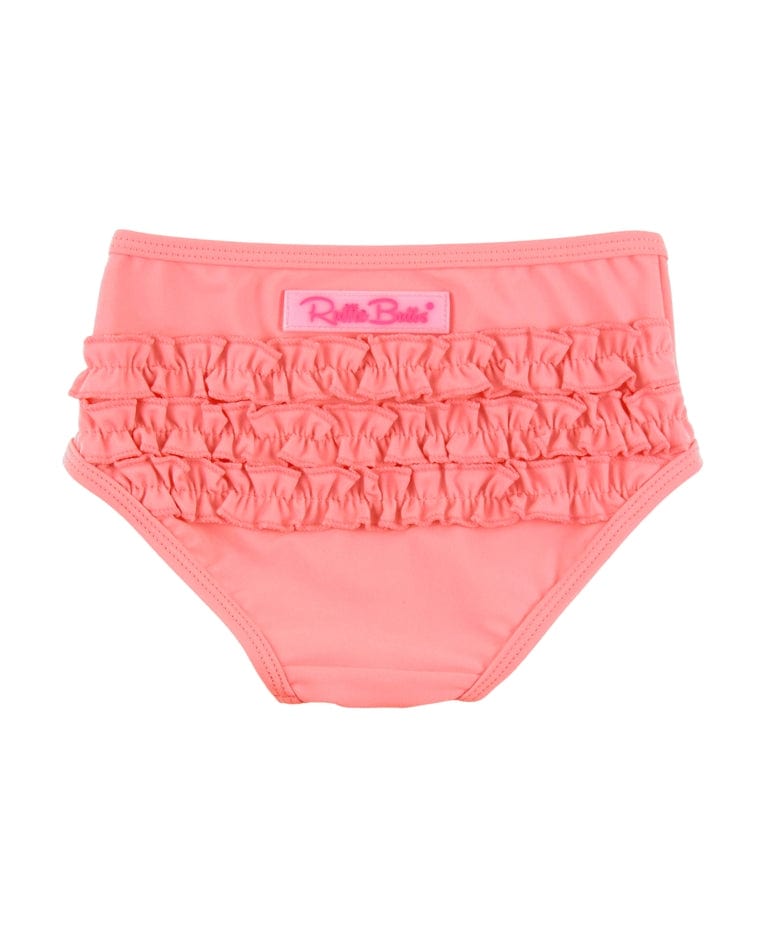 Ruffle Butts Ruffle Butts Bubblegum Pink Scalloped Hem Long Sleeve Rash Guard with Ruffle Bikini Bottoms - Little Miss Muffin Children & Home
