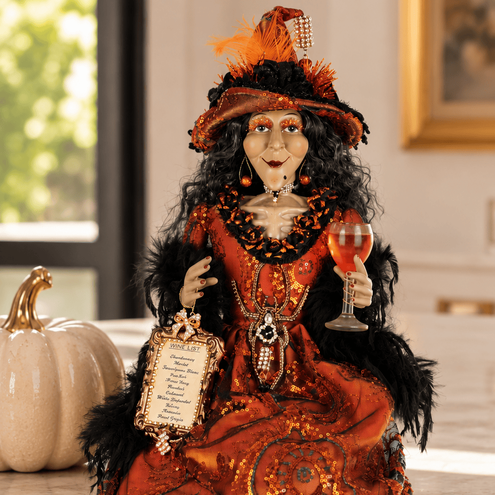 Karen Didion Originals A Witch and Her Wine Halloween Figurine - Little Miss Muffin Children & Home