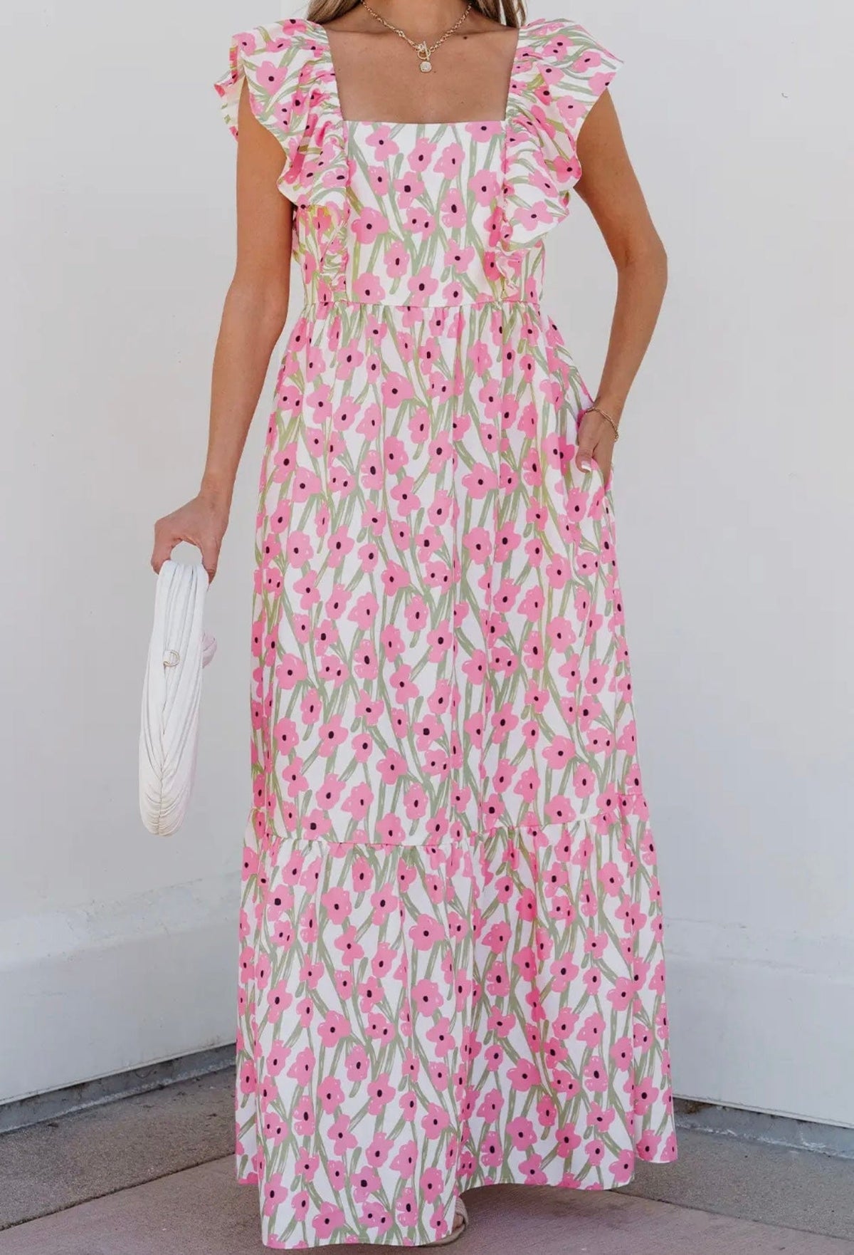 Aapparella Aapparella Sassy Floral Ruffled Strap Summer Maxi Dress - Little Miss Muffin Children & Home