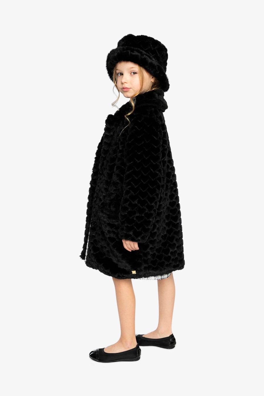 Anthracite Fake Fur Long Coat